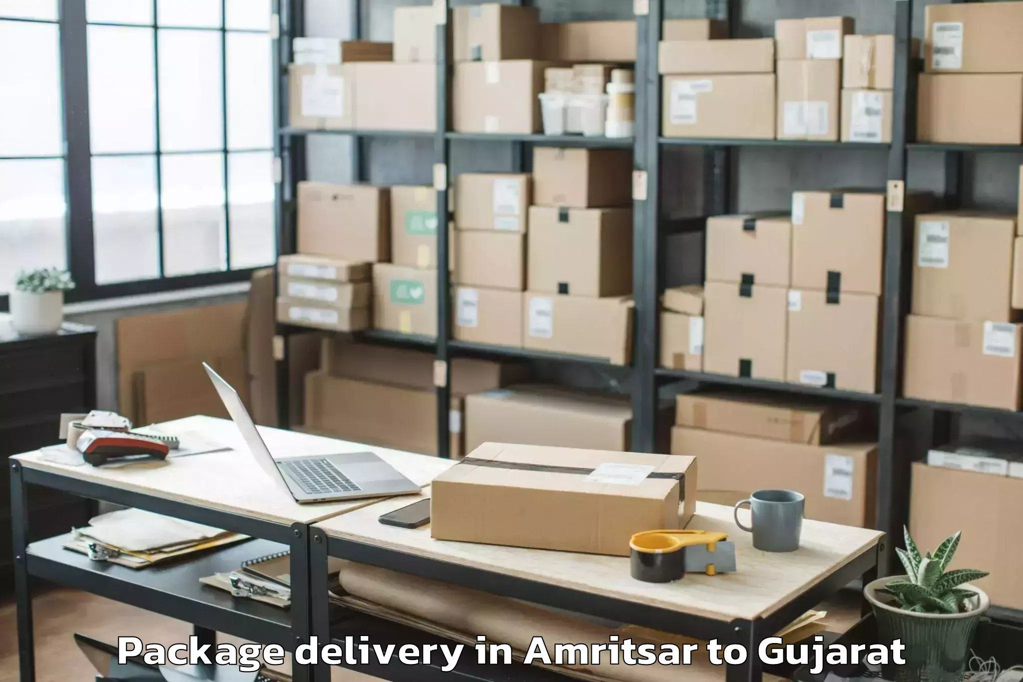 Reliable Amritsar to Jodiya Bandar Package Delivery